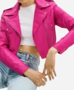 The-Voice-Season-27-Tatum-Scott-Pink-Leather-Biker-Jacket