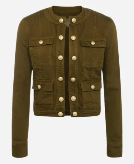 Top-Chef-Season-22-Gail-Simmons-Collarless-Pockets-Olive-Green-Jacket
