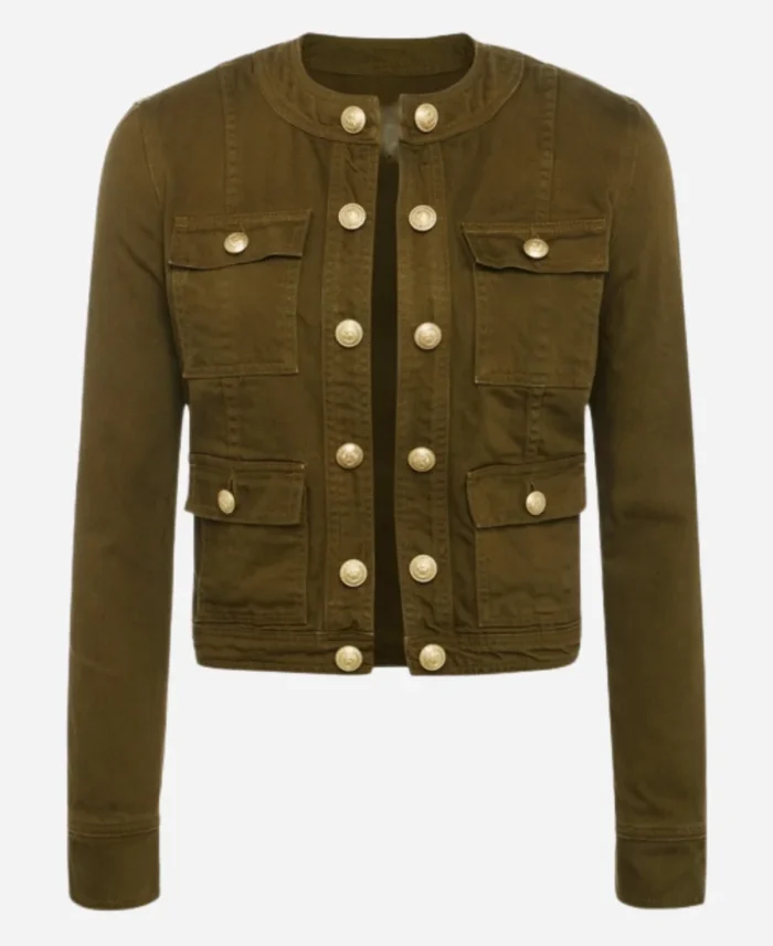 Top-Chef-Season-22-Gail-Simmons-Collarless-Pockets-Olive-Green-Jacket