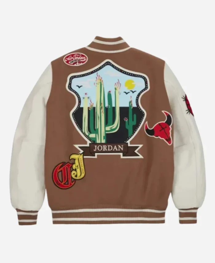 Travis-Scott-x-Jordan-Brown-Varsity-Jacket-For-Mens