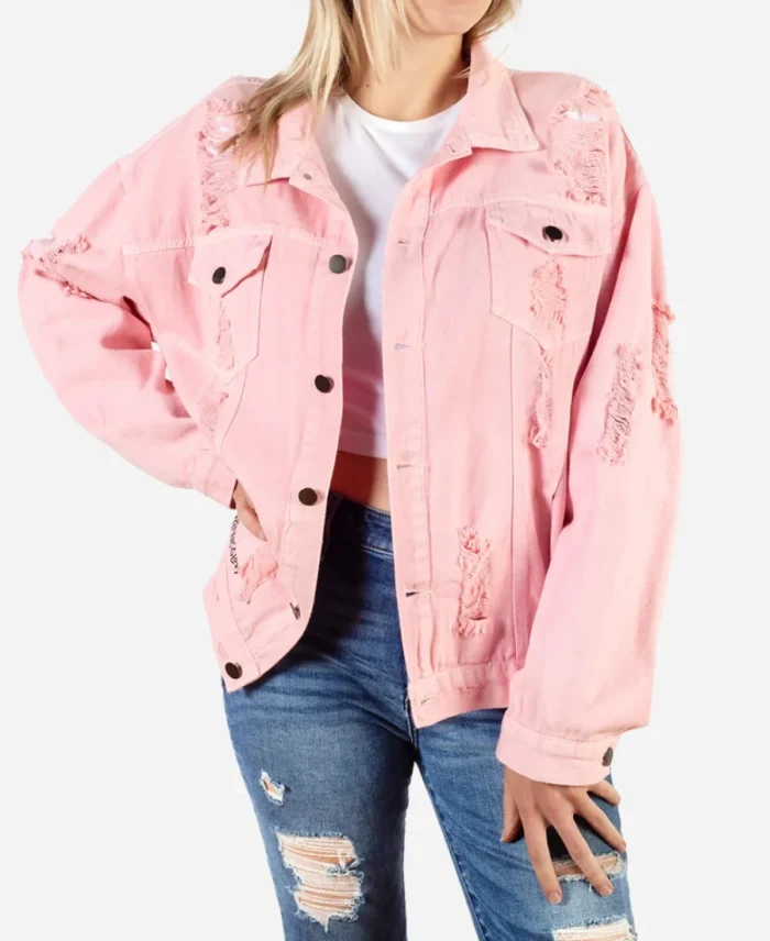 Yellowstone-Beth-Dutton-State-of-Mind-Pink-Denim-Jacket
