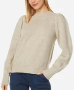 Ashley-Movie-The-Merry-Gentlemen-2024-Britt-Robertson-Beige-Speckled-Crewneck-Sweater