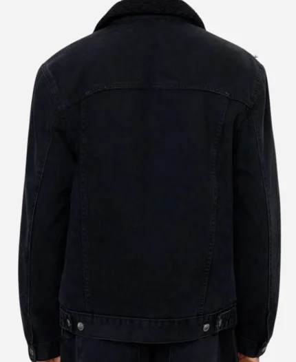 Black-Denim-Shearling-Lining-Jacket-For-Sale
