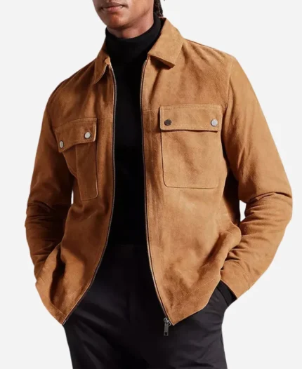 Dr.-Frasier-Crane-Brown-Leather-Suede-Jacket