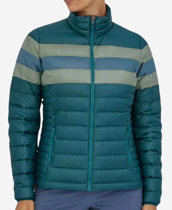 Elizabeth-Tulloch-Superman-and-Lois-Lane-Season-02-Green-Zip-Up-Colorblock-Puffer-Parachute-Jacket