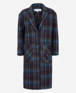Emma-Barnett-TV-Series-The-Feud-S01-Jill-Halfpenny-Blue-Plaid-Coat