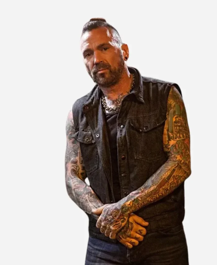 Erik-Reed-Movie-Legend-of-the-White-Dragon-2023-Jason-David-Frank-Black-Denim-Vest