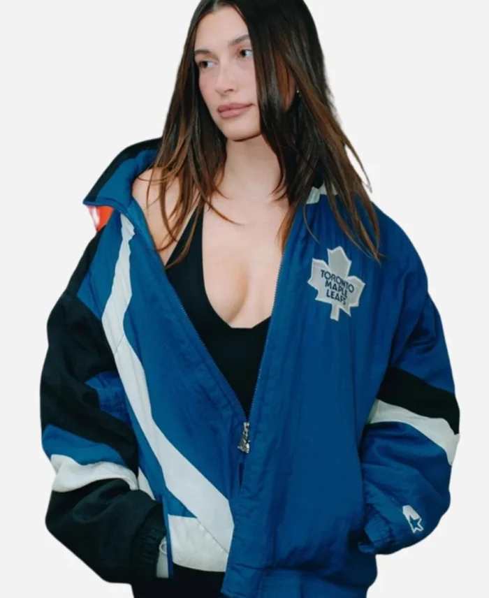 Hailey-Bieber-Toronto-Maple-Leafs-Starter-Jacket