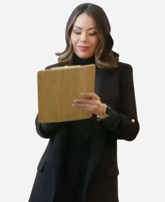 Janel-Parrish-Return-to-Office-2025-Liv-Black-Coat