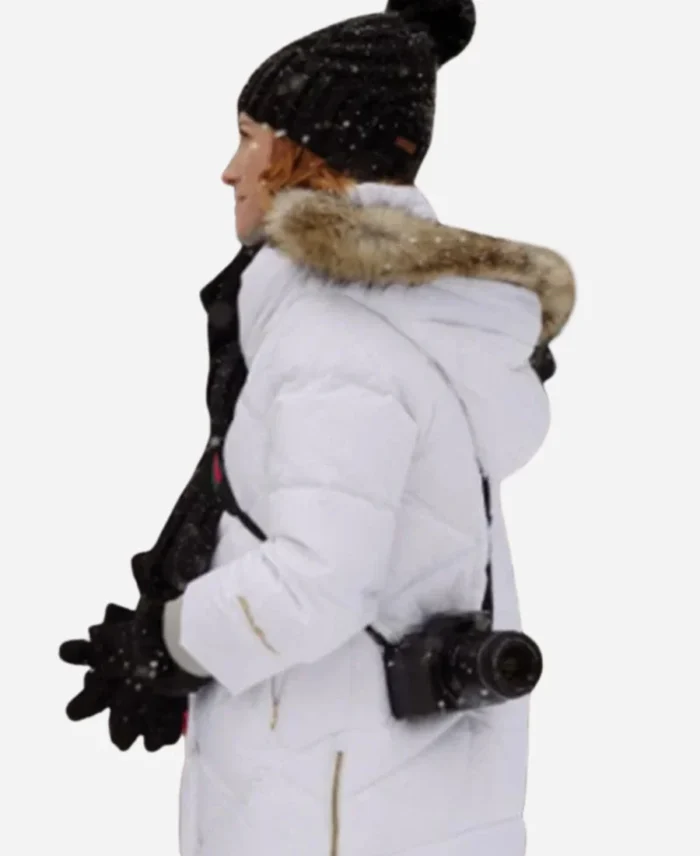 Jesse-Christmas-with-The-Campbells-White-Puffer-Jacket
