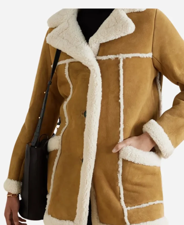 Lana-Lang-TV-Series-Superman-And-Lois-Season-02-Emmanuelle-Chriqui-Shearling-Brown-Coat