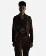 Leah-Harvey-Tv-Series-Foundation-S02-Salvor-Hardin-Brown-Bomber-Jacket