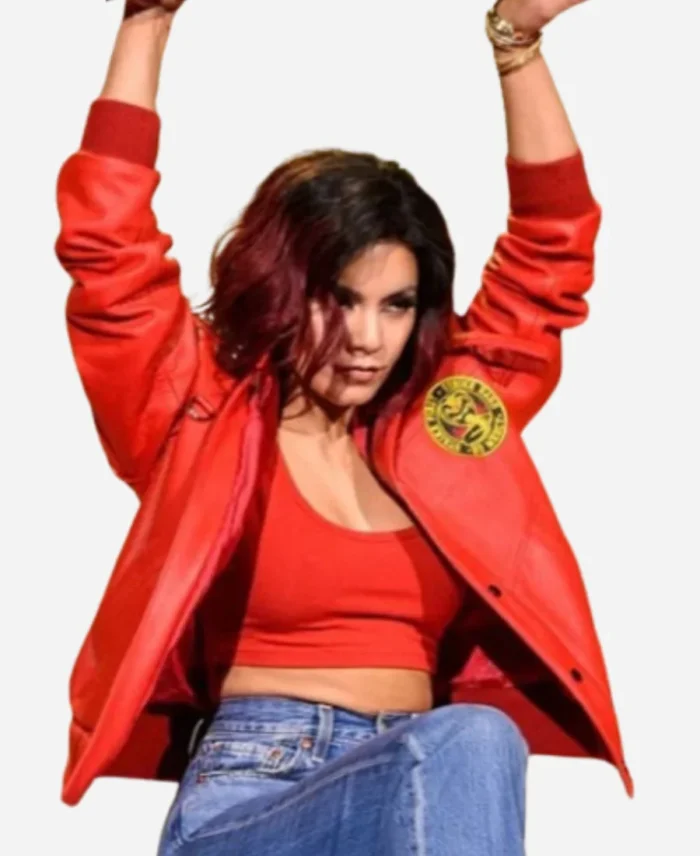 MTV-Awards-Vanessa-Hudgens-Red-Leather-Jacket