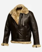 Mens-Brown-Shearling-Lined-Aviator-Bomber-Jacket