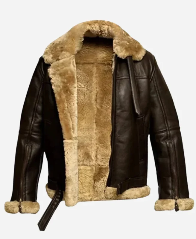 Mens-Brown-Shearling-Lined-Aviator-Jacket