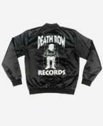 Mens-Death-Row-Records-Black-Satin-Bomber-Jacket