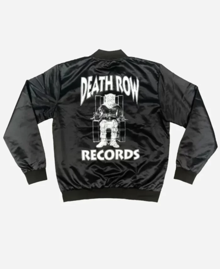 Mens-Death-Row-Records-Black-Satin-Bomber-Jacket