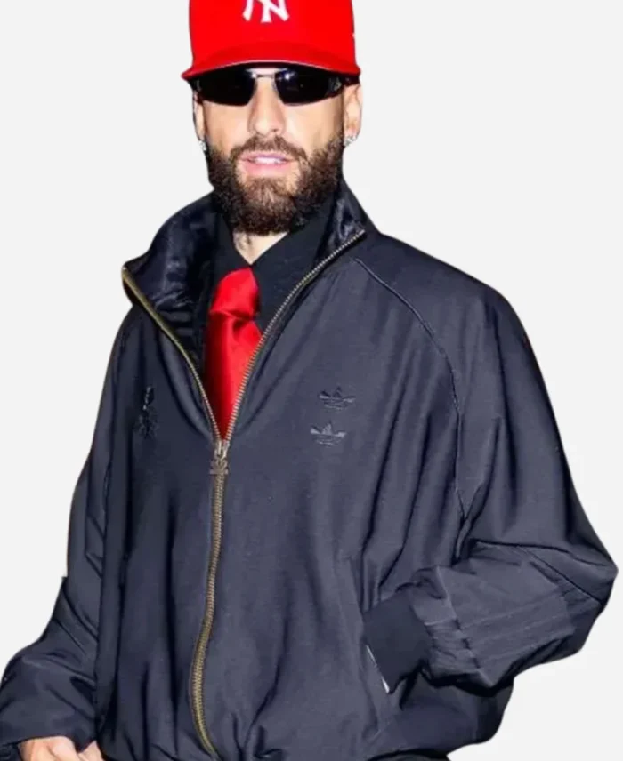 Met-Gala-Afterparty-2025-Maluma-Black-Varsity-Bomber-Jacket-For-Men-and-Women