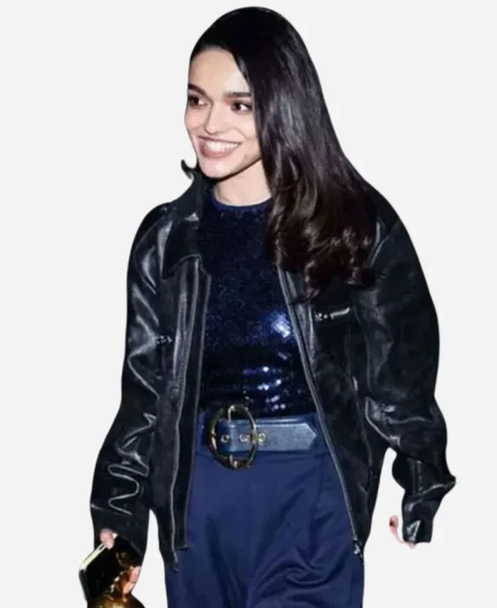 Movie-Snow-White-2025-Premiere-Rachel-Zegler-Black-Leather-Jacket