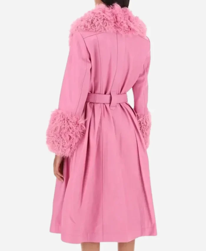 Nashville-Big-Bash-Elle-King-Pink-Shearling-Leather-Coat