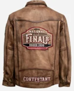National-High-School-Finals-Rodeo-2025-Brown-Distressed-Leather-Jacket
