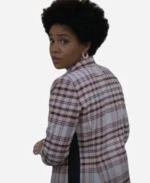 Nella-Rogers-Tv-Series-The-Other-Black-Girl-2023-Plaid-Coat