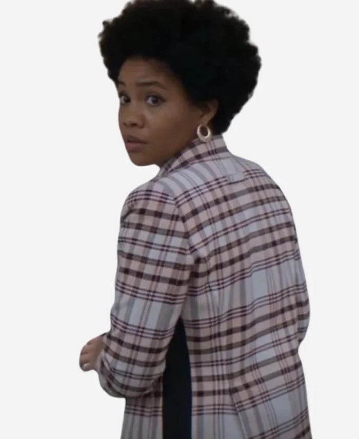 Nella-Rogers-Tv-Series-The-Other-Black-Girl-2023-Plaid-Coat