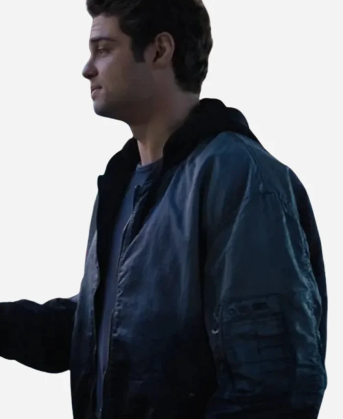 Noah-Centineo-Tv-Series-The-Recruit-2025-Owen-Hendricks-Grey-Bomber-Jacket