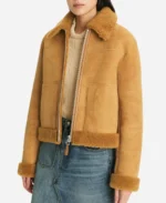 Olivia-Ponton-Brown-Shearling-Cuff-And-Collar-Suede-Jacket