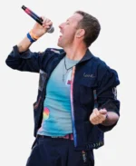Rock-Band-Chris-Martin-2024-Concert-Blue-Cotton-Jacket