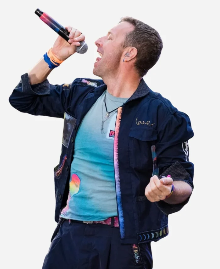 Rock-Band-Chris-Martin-2024-Concert-Blue-Cotton-Jacket