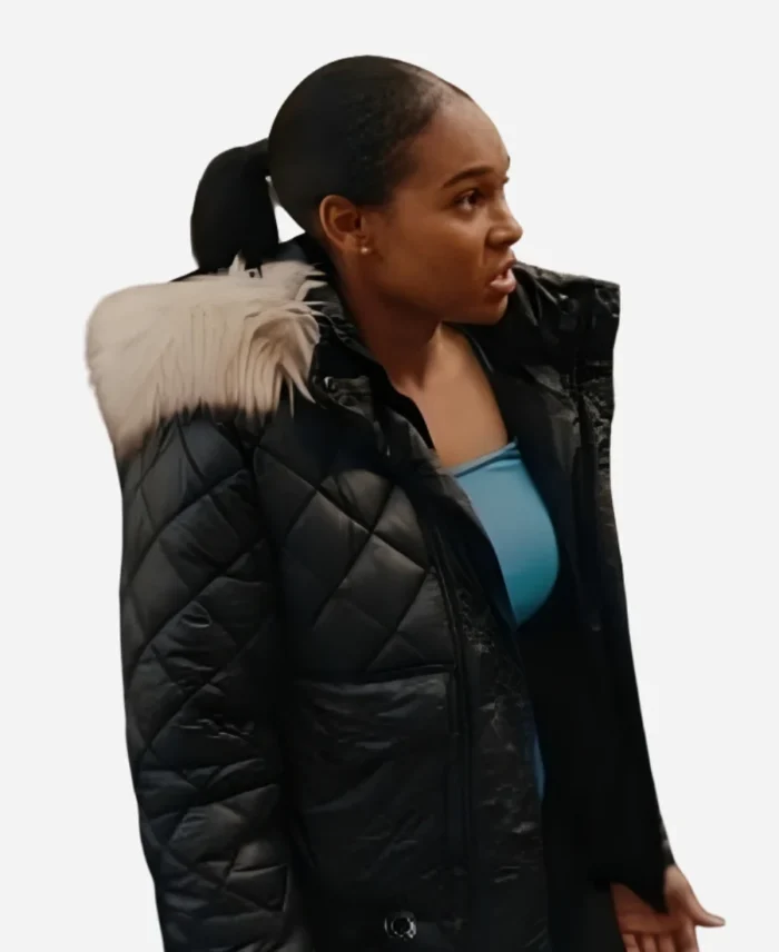 Sabrina-Clarke-Supacell-Black-Hooded-Fur-Jacket