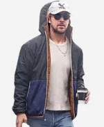 Santa-Barbara-Street-Style-2023-Ryan-Gosling-Hooded-Blue-and-Black-Jacket