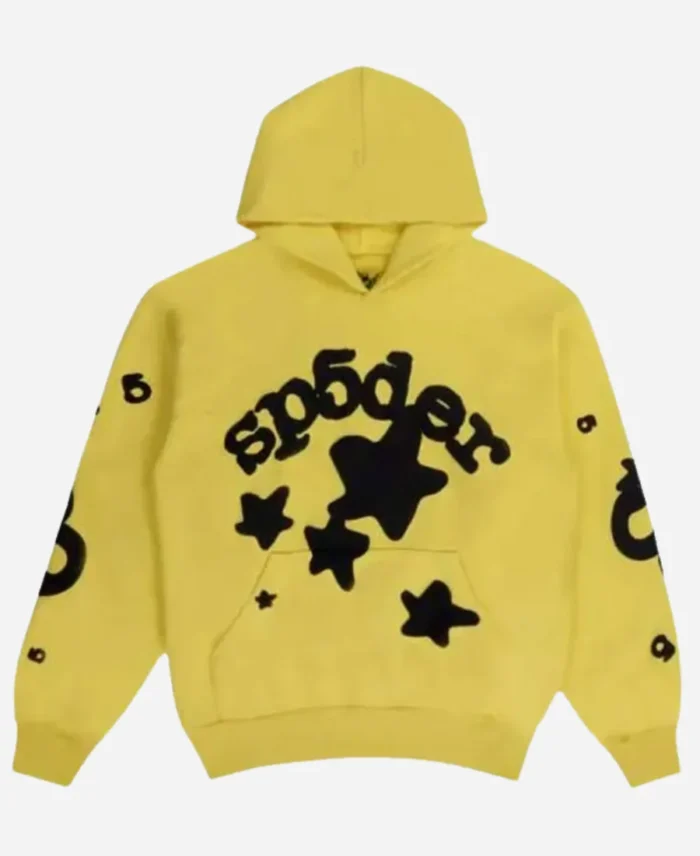 Sp5der-Gold-Beluga-Yellow-Pullover-Hoodie