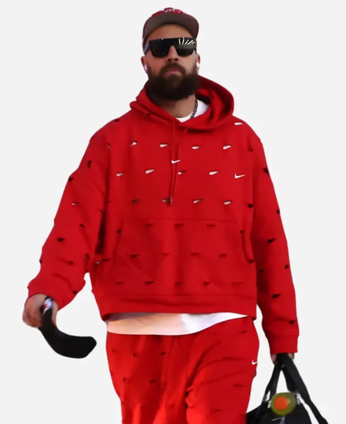 Super-Bowl-Travis-Kelce-Red-Hoodie