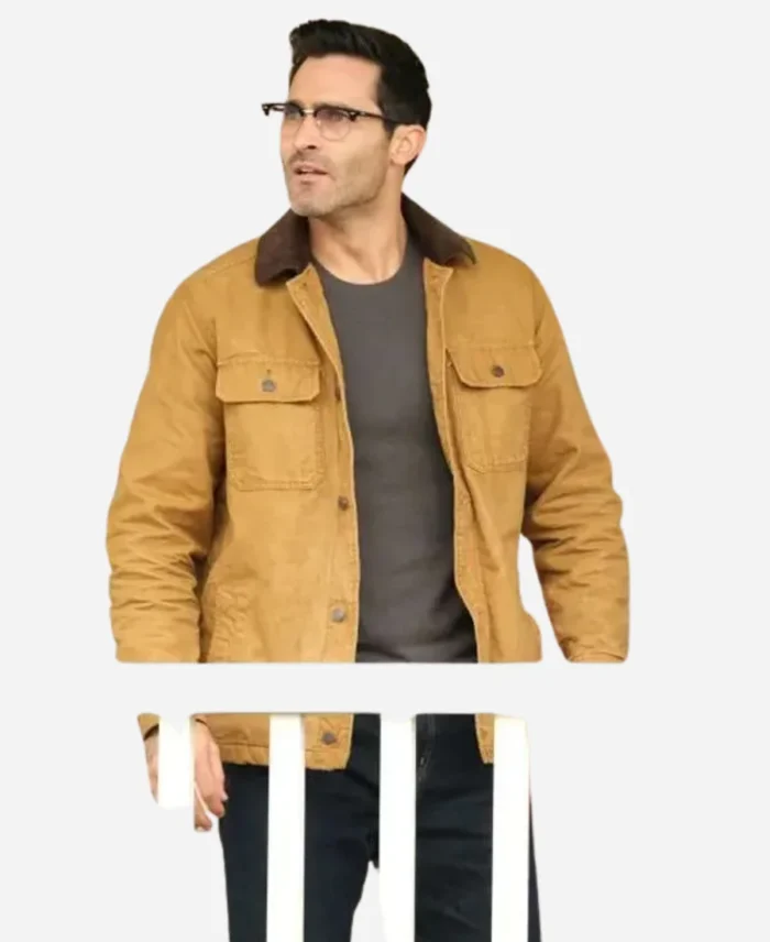 Superman-And-Lois-S02-Clark-Kent-Brown-Cotton-Jacket