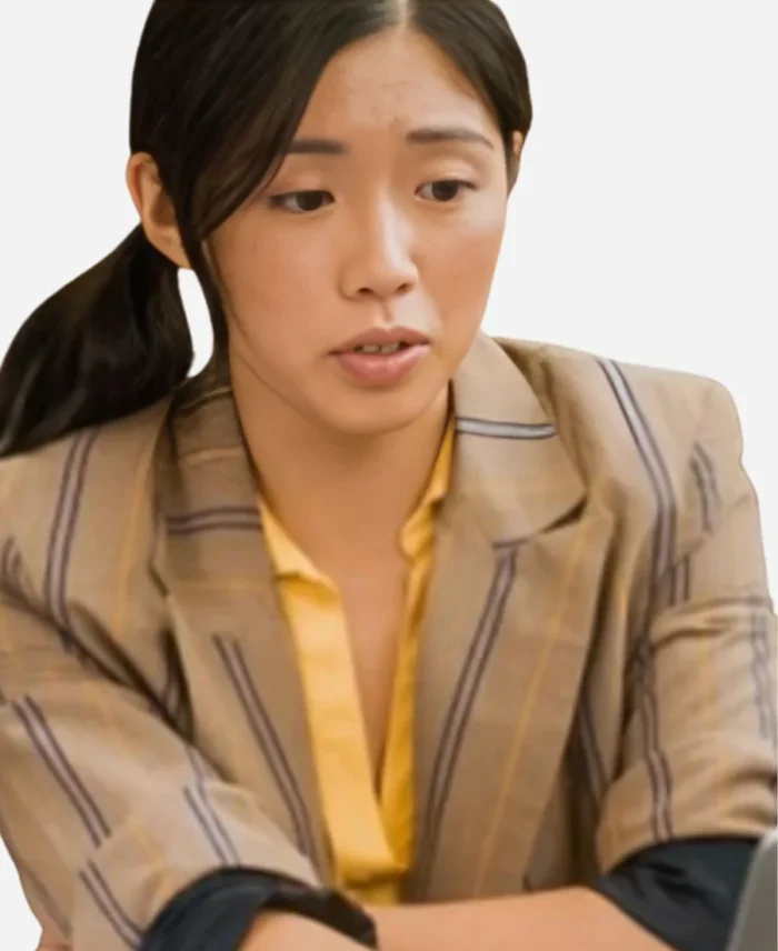 The-Chicken-Sisters-S01-Rukiya-Bernard-Brown-Striped-Blazer