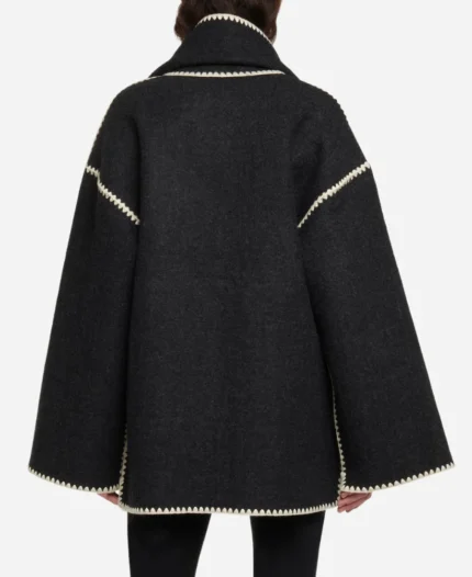 Toteme-Embroidered-Scarf-Black-Jacket-Coat