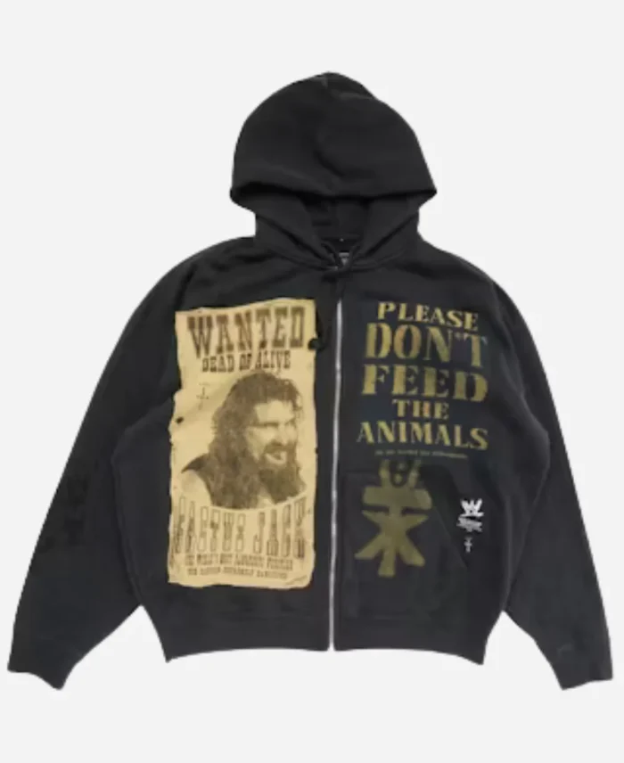 Travis-Scott-x-WWE-Double-Cactus-Jack-Mick-Foley-Zip-Black-Hoodie