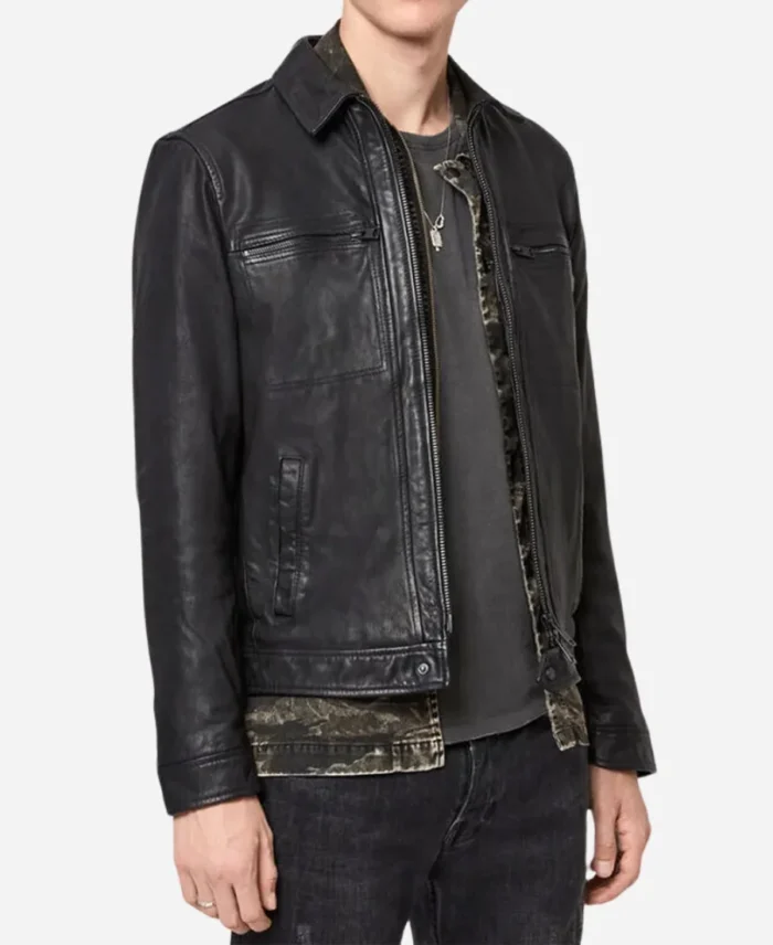 Zachary-Levi-Movie-Spy-Kids-Armageddon-2023-Terrence-Tango-Black-Leather-Jacket