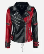 AEW-Collision-Homecoming-2025-Toni-Storm-Black-and-Red-Cropped-Biker-Leather-Jacket
