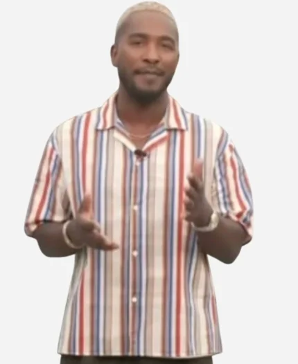 Access-Hollywood-Scott-Evans-Striped-Short-Sleeve-Shirt