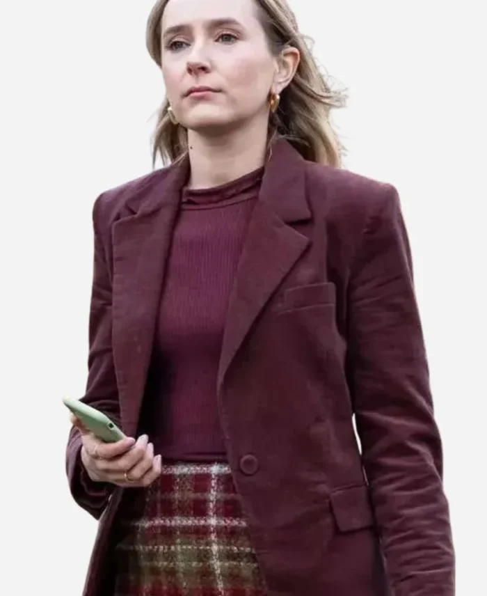 Alison-Woods-Tv-Series-Code-Of-Silence-2025-Rose-Ayling-Ellis-Maroon-Blazer