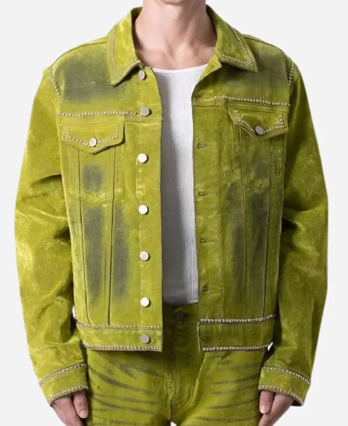 American-Idol-2025-Jamal-Roberts-Green-Denim-Jacket-For-Sale