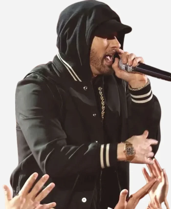 American-Rapper-iHeartRadio-Music-Awards-2018-Eminem-Black-Bomber-Jacket
