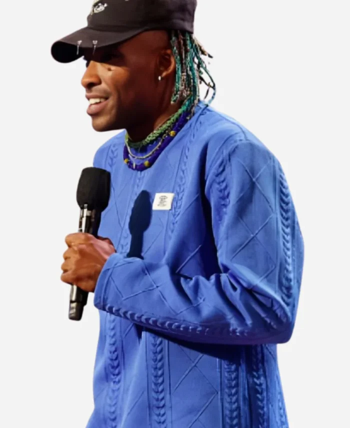 Americas-Got-Talent-S20-Maceo-Harrison-Blue-Cable-Knit-Sweater