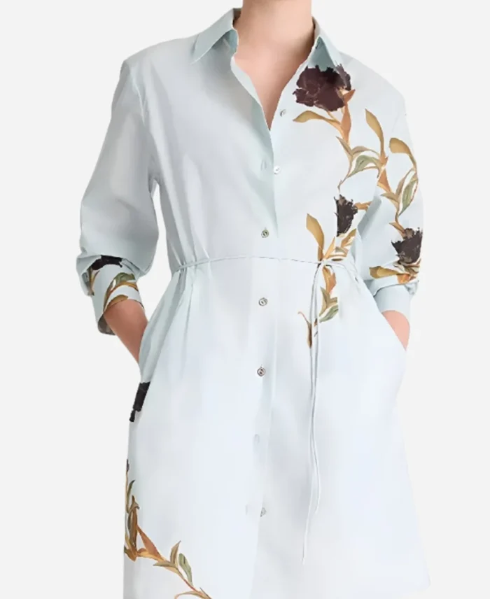 Anita-Dupree-TV-Series-Beyond-The-Gates-2025-Tamara-Tunie-Floral-Print-Blue-Shirt-Dress