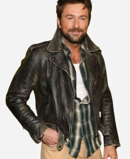 Brandon-Sklenar-Drop-2025-Premiere-Night-Leather-Jacket