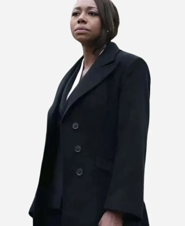 Catherine-Weaver-The-Night-Agent-S02-Black-Coat