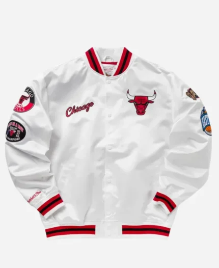 Chicago-Bulls-NBA-City-Collection-White-Letterman-Varsity-Jacket-For-Sale